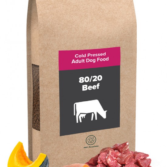 Cold Pressed Beef 80/20 Grain Free Dog Food - alternative to Raw Feeding
