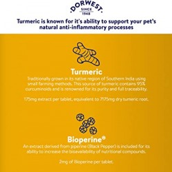 Dorwest Turmeric Tablets for Dogs & Cats Anti-Inflammatory - Joints