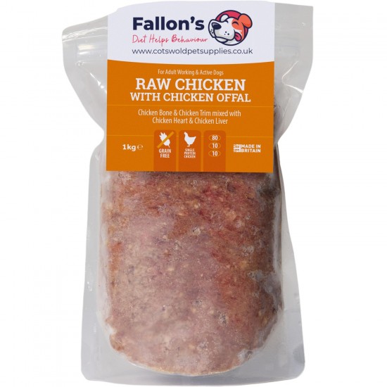 Chicken -  Raw food for dogs with Bone & Offal 1KG
