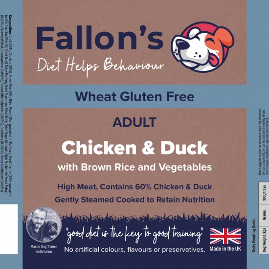 Chicken & Duck with Brown Rice Gently Steam Cooked Wet Dog Food – 10 x 395g