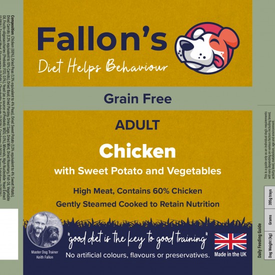 Chicken & Sweet Potato Gently Steam Cooked Wet Dog Food – Sensitive Digestion & Joint Support – 10 x 395g
