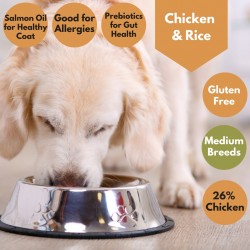 Chicken & Rice dog food - Allergies - Fish Oil - Pre-biotics for gut health 