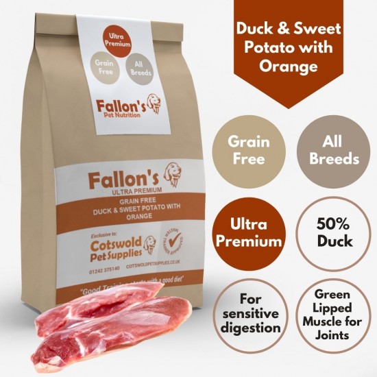 Ultra Premium Duck & Sweet Potato with Orange - 50% Duck - Green Lipped Mussel for Joints dog food