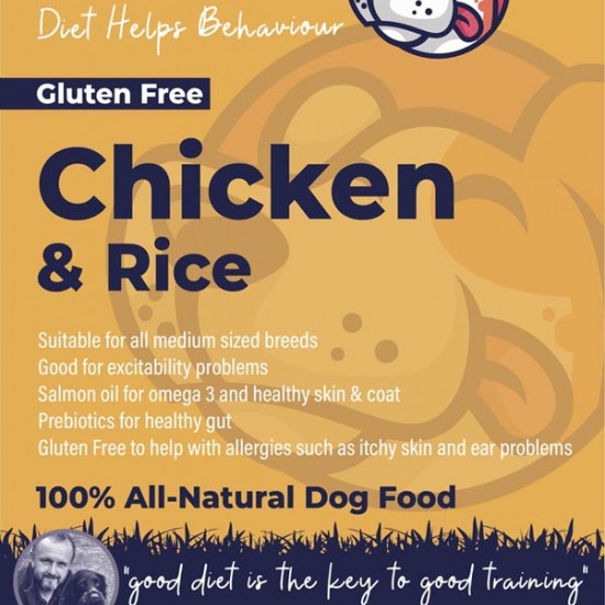 Chicken & Rice dog food - Allergies - Salmon Oil - Pre-biotics for gut health 