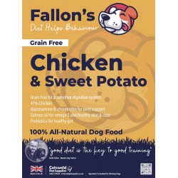 Chicken & Sweet Potato  Dog Food - 47% Chicken - Salmon Oil 