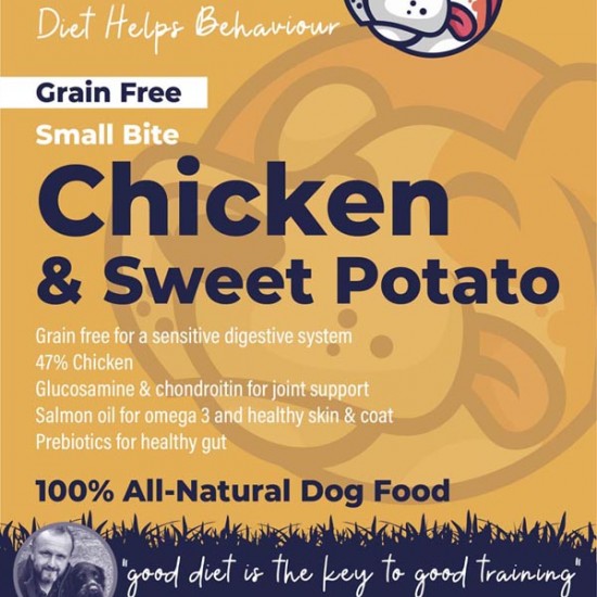 Small Bite Chicken & Sweet Potato Dog Food - 47% Chicken - Salmon Oil - Sensitive