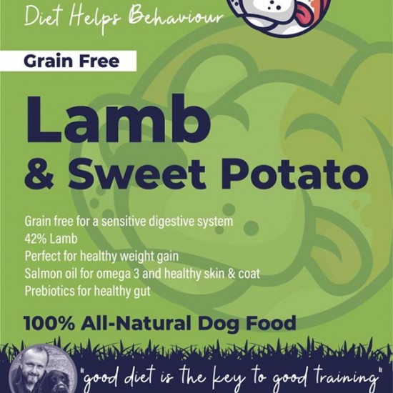 Lamb and Sweet Potato Dog Food- 42% Lamb - Salmon Oil - Sensitive