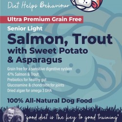 Ultra Premium Salmon Trout & Sweet Potato -  42% Fish - Weight Loss - Green Lipped Mussel dog food Ultra Premium Salmon Trout & Sweet Potato -  42% Fish - Weight Loss - Green Lipped Mussel dog food