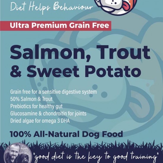 Ultra Premium Salmon ,Trout & sweet potato with asparagus - 50% Fish - Green Lipped Mussel for Joints dog food TRIAL Pack