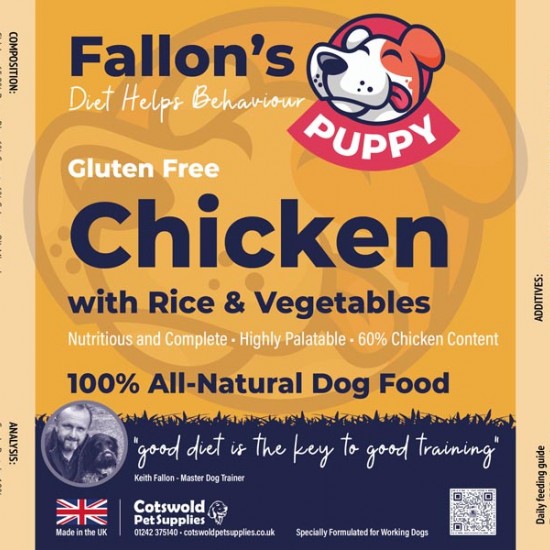 Puppy Chicken & Rice  - Wet Dog Food - Gluten Free - Pack of 10 Trays x 395g