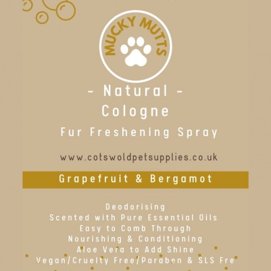 Fallon's Mucky Mutts Natural Cologne Fur Freshening Spray  Grapefruit 200ml for Dogs