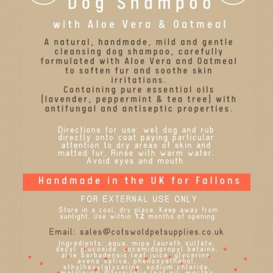 Fallon's Mucky Mutts Natural Dog Shampoo 200ml Fallon's Mucky Mutts Natural Dog Shampoo 200ml