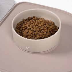 Mess-Free Dog Feeding Station with Ceramic Bowls & Quick-Dry Mat