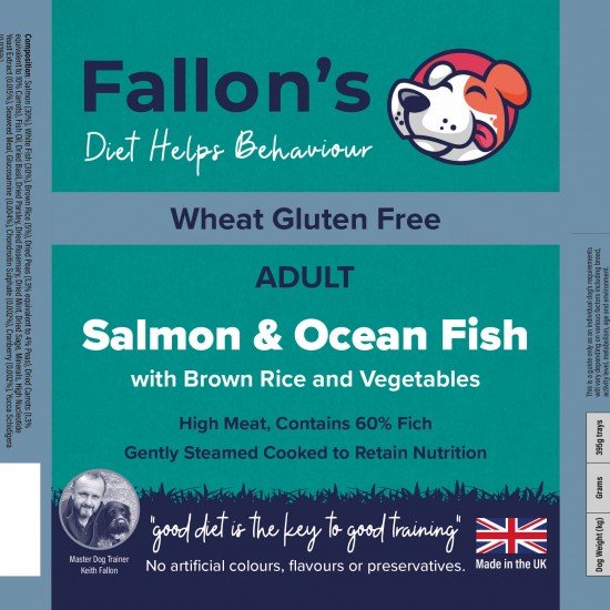 Salmon & Ocean Fish & Brown Rice Gently Steam Cooked Wet Dog Food – 10 x 395g