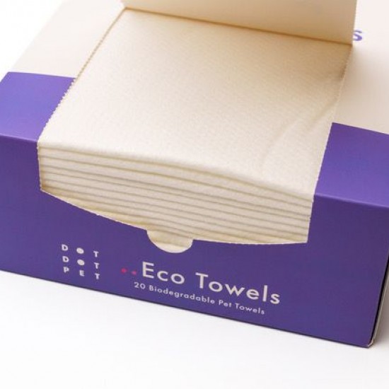 Dot Dot Pet - Dog Eco Towels Pack of 20 Biodegradable  - Special Offer 2 Boxes for £20!