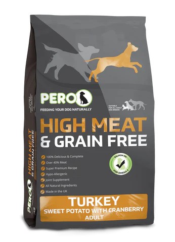 Pero High Meat Grain Free Turkey Sweet Potato Dog Food 12KG Cotswold Pet Supplies Dog Collars and Harnesses Dog Food