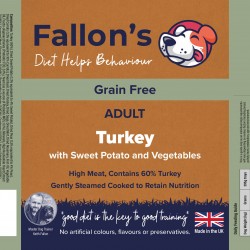 Turkey & Sweet Potato Grain Free Gently Steam Cooked Wet Dog Food – Sensitive Digestion – 10 x 395g