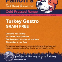 Fallon’s Cold Pressed Turkey Gastro Dog Food | Grain Free | Psyllium