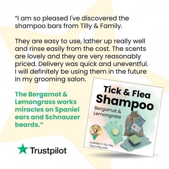 No Flies on Me Bergamot & Lemongrass Dog Shampoo Bar by Tilly and Family No Flies on Me Bergamot & Lemongrass Dog Shampoo Bar by Tilly and Family