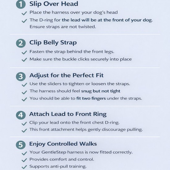 GentleStep Front-Clip Dog Harness | Comfortable No-Pull Dog Harness