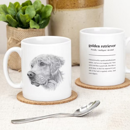 Golden Retriever Ceramic Mug - Designed & Hand Finished in the UK Golden Retriever Ceramic Mug - Designed & Hand Finished in the UK